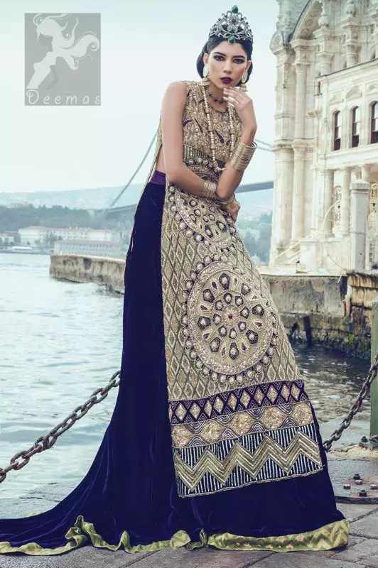 Tissue Fabric Lehenga With Long Metallic Gold Shirt Dress – Nameera By  Farooq | forum.iktva.sa