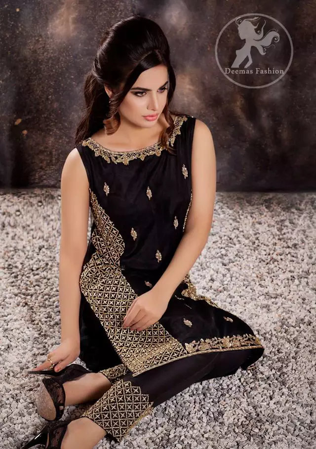 Black Pakistani Dress Cigarette Pants & – ISTEHYA