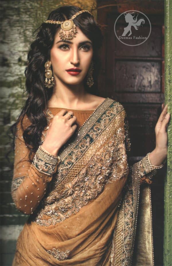Golden Designer Wear Saree