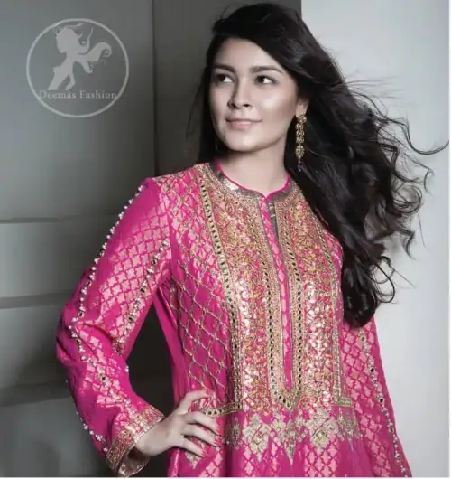 Shocking Pink Long Shirt - Capri Pants