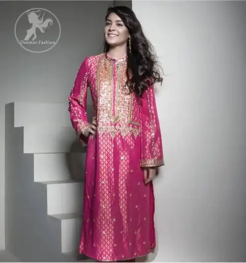 Shocking Pink Long Shirt - Capri Pants