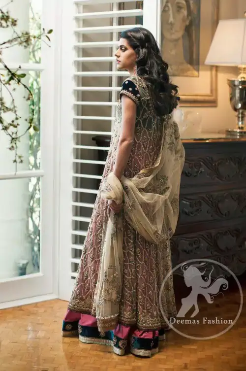 The flared frock features beautiful and fabulous embellishments all over the front and back.