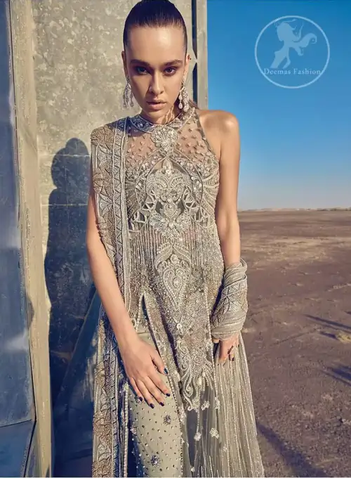 Shuttle Gray Shirt Heathered Gray Trousers.