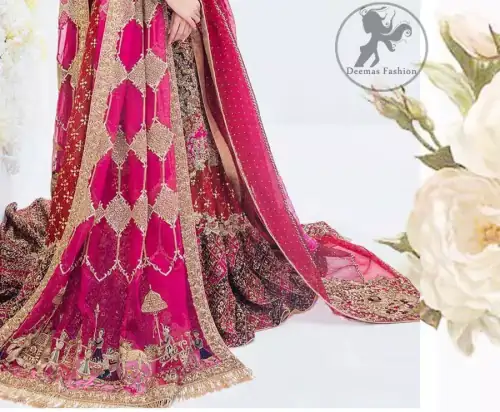 This regal mexican red frock is an immensely captivating traditional piece, enhancing the art of classical heritage showcasing the craftsmanship