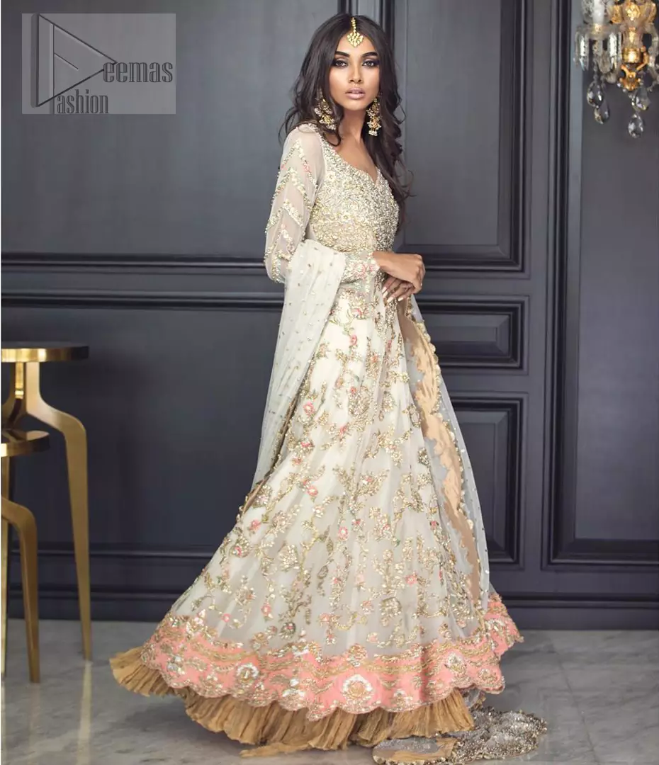 Anarkali best sale white frocks