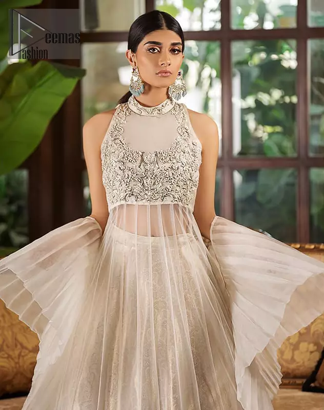 Ivory Heavy Frock – Lehenga n Dupatta As Nikah Wear