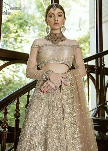 Mirrorwork off shoulder blouse with flared skirt meharoon lehenga |  Designer dresses indian, Lehnga dress, Choli dress