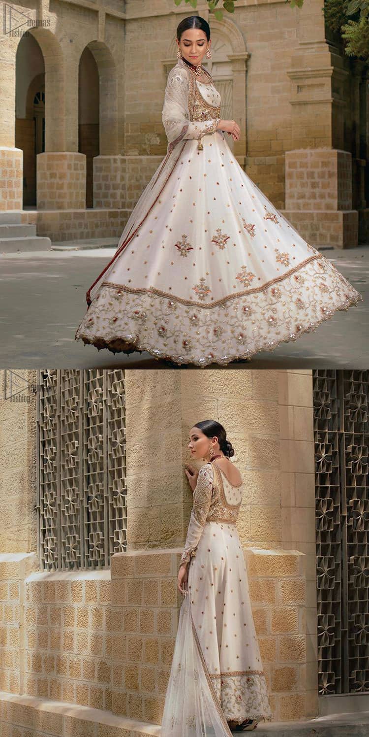 Ivory Pishwas Frock – Dupatta