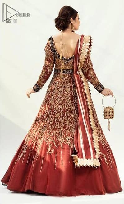 Maroon Ball Gown – Dupatta