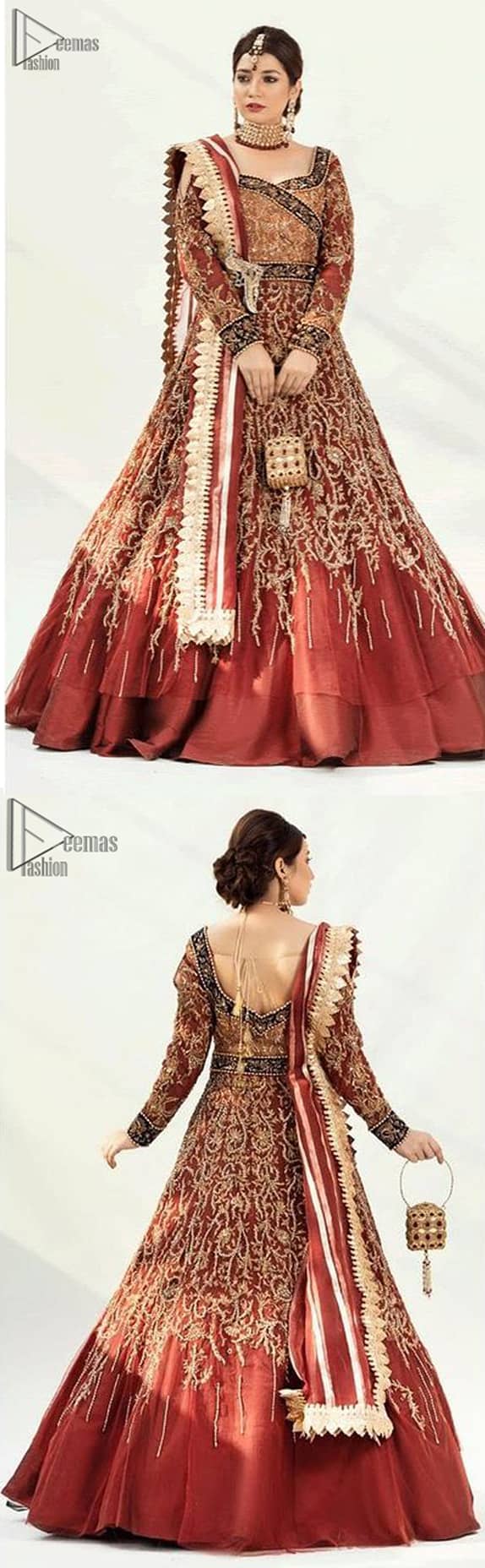Maroon Ball Gown – Dupatta