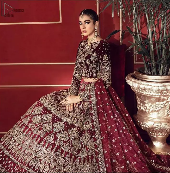 Bridal velvet hot sale lehenga