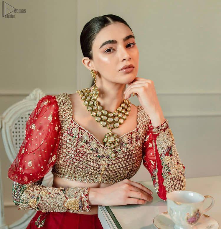 Red Lehenga Blouse – Dupatta