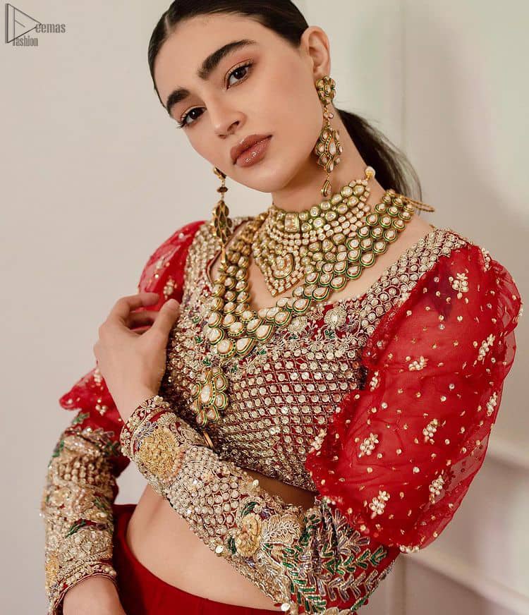 Red Lehenga Blouse – Dupatta