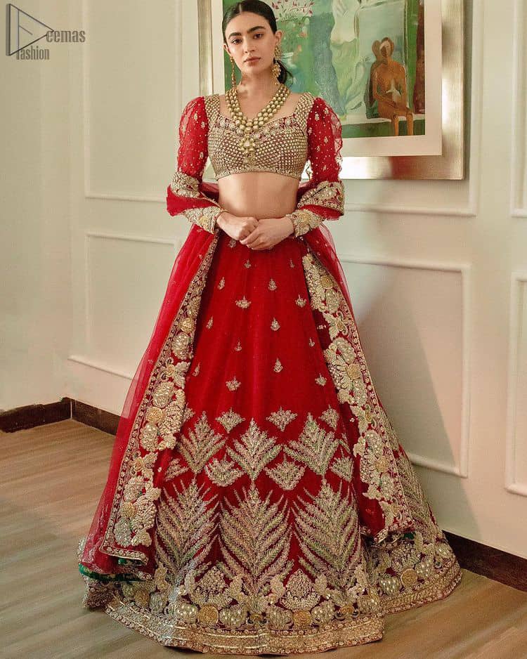 Red Lehenga Blouse – Dupatta