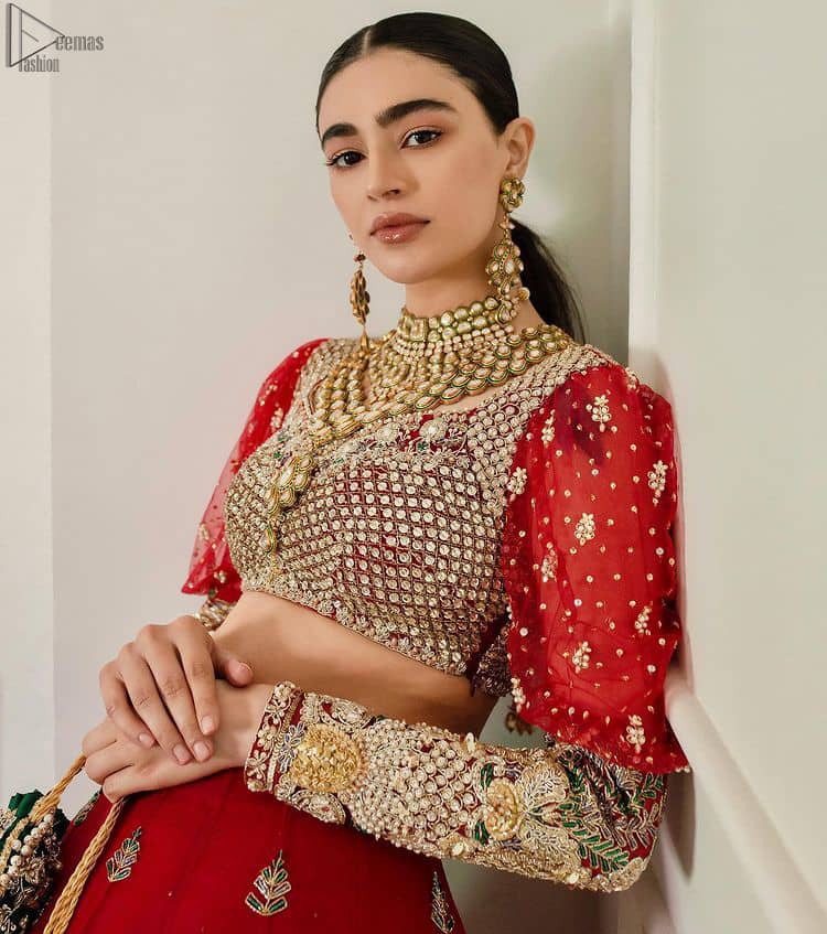 Red Lehenga Blouse – Dupatta