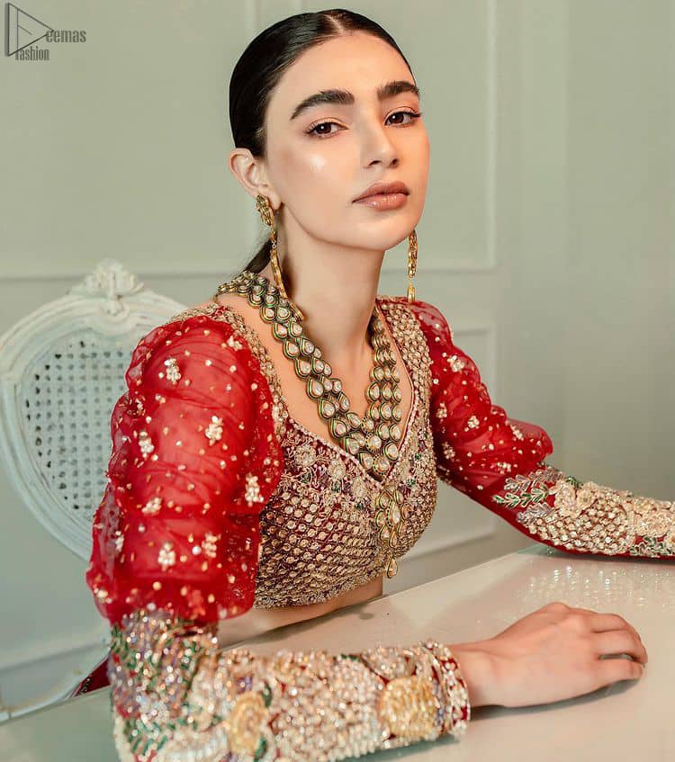 Red Lehenga Blouse – Dupatta