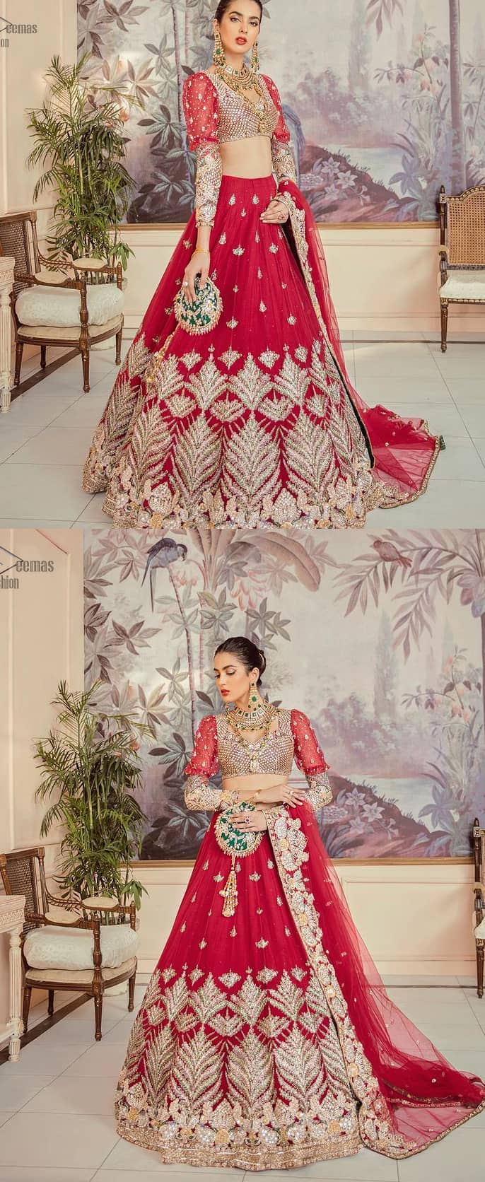 Red Lehenga Blouse – Dupatta