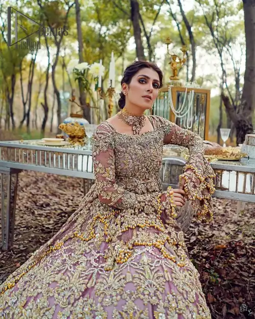 Celebrating the joy of togetherness with the light purple outfit. Grace is symbolized when it gets paired up with a