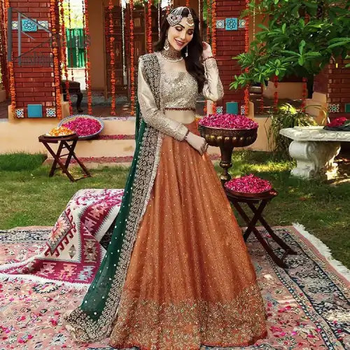 You have got plans for your mehndi? DeemasFashion got you to look!  Just go bold and bright with a beige