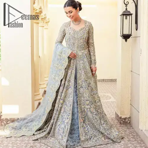 Something to blue about!. Trust on DeemasFashion to bring the magic of light blue colour for you on your walima
