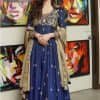 Hues of blues make a funky yet amazing pattern on amazing events. DeemasFashion introduces a navy blue outfit. Starting this article with a navy blue multiple panel frock which is ornamented with golden embroidery. The pattern of embroidery begins with the round neckline which is handsomely embellished with tilla, dabka, kora and Kundan. It is further prominent with full sleeves. The rest of the frock is decorated with floral motifs in a golden hue. The following frock comes with a golden dupatta to complete the admiring look on any day or night event. 