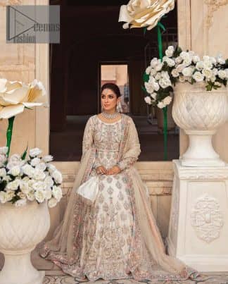 Ivory Can-Can Lehenga Blouse - Dupatta as Nikah Dress