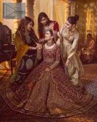 Maroon Traditional Pishwas – Lehenga Dupatta - Image 5