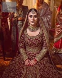 Maroon Traditional Pishwas – Lehenga Dupatta - Image 7