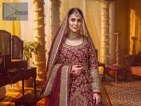 Maroon Traditional Pishwas – Lehenga Dupatta - Image 11