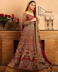 Antique Work Maroon Blouse Lehenga - Image 6
