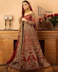 Antique Work Maroon Blouse Lehenga - Image 7