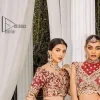 Feels just redish on your Big day to make your day lovely and romantic. DeemasFashion presents this Pakistani reception wear for you in bright red colour which begins with a flared back train maxi. The maxi is attractively and laboriously adorned with golden embroidery that enhances tilla,dabka, kora and Kundan. In addition to this, the boat shape neckline intensifies the beauty of this Pakistani reception wear when comes with full sleeves. The flared back train of the maxi is also heavily embellished. Complete this article with a dupatta in the same colour which is adorned with four-sided borders and tiny floral motifs, sequins spray all over to make you fresh on your Big day.