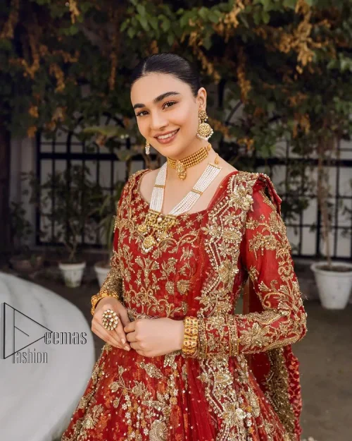 Feels just redish on your Big day to make your day lovely and romantic. DeemasFashion presents this Pakistani reception wear