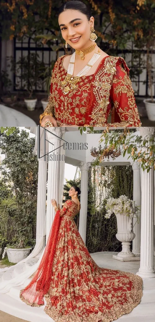Feels just redish on your Big day to make your day lovely and romantic. DeemasFashion presents this Pakistani reception wear