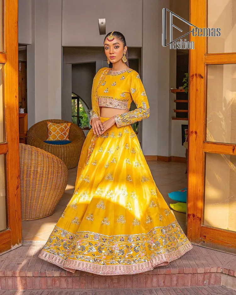 Yellow color mehndi lehenga – Lady Selection Inc