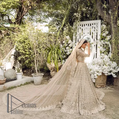 If you are getting married, you need a quality outfit. So, DeemasFashion presents this nikah outfit for you in fawn