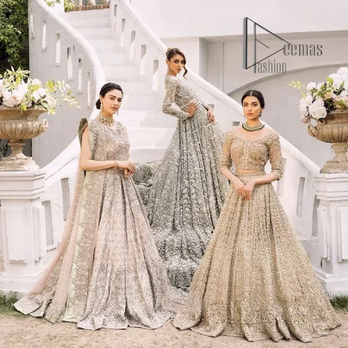 It was love at first swipe! Presenting this olive green back train maxi which is laboriously hand-rendered with silver and