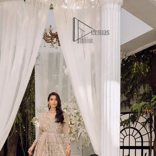 Boost your day with all about rose pink! Presenting the rose pink walima wear which begins with a heavy maxi