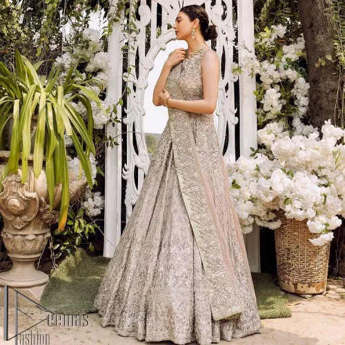 Go with tea rose on your Big day. DeemasFashion presents tea rose nikah wear to fulfil your dreamy look. The