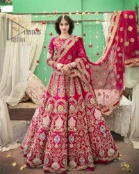 Wine Red Blouse – Flared Lehenga – Dupatta - Image 7