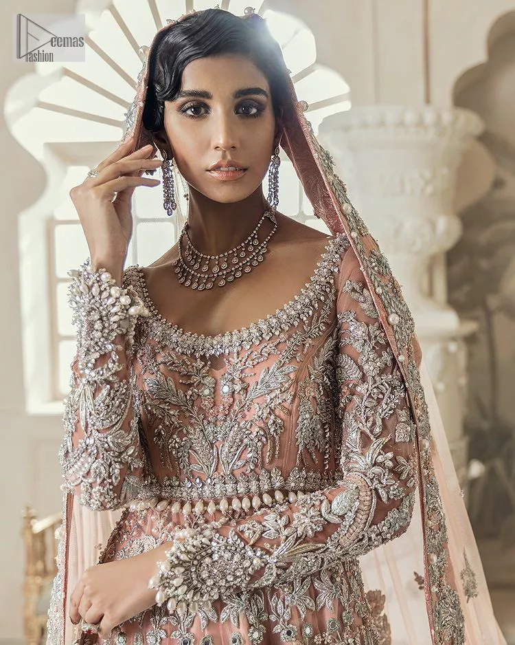 Peach 2024 walima dress