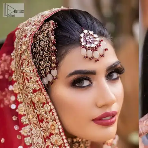 Shine bright in the sparkling ensemble from DeemasFashion. Introducing this reception outfit which begins with a rust pishwas.  This front