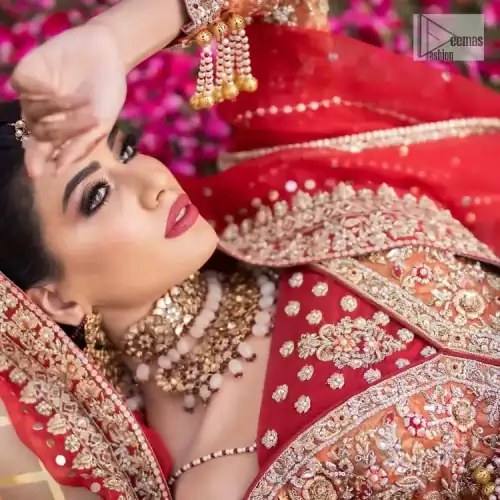 Shine bright in the sparkling ensemble from DeemasFashion. Introducing this reception outfit which begins with a rust pishwas.  This front