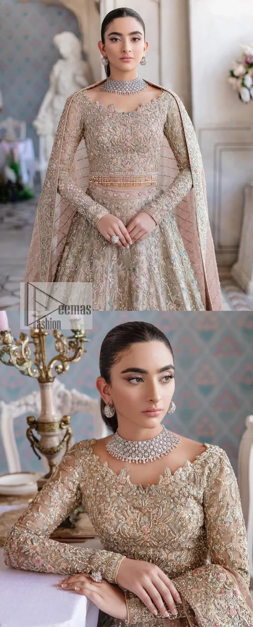 Carry the style that is your dream on your Nikah day with this classy article! A beautiful blouse in nude