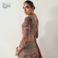 Wine Red Blouse – Fish Cut Lehenga n Dupatta - Image 5