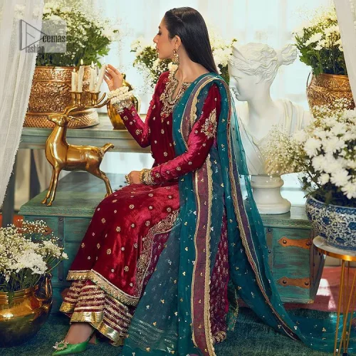 Dreamy details that scream crimson. The day outfits you need to shine your light. DeemasFashion presents this party wear which