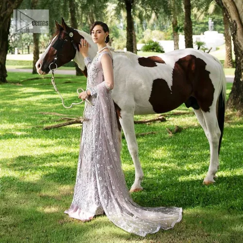 Lilac article on your Big day is like a pro. This lilac front open gown in the lilac shade is