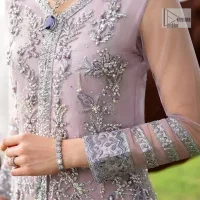 Lilac Blouse – Front Open Gown – Lehenga n Dupatta - Image 5