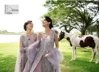 Lilac Blouse – Front Open Gown – Lehenga n Dupatta - Image 8