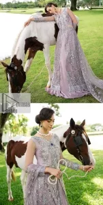 Lilac Blouse – Front Open Gown – Lehenga n Dupatta - Image 9